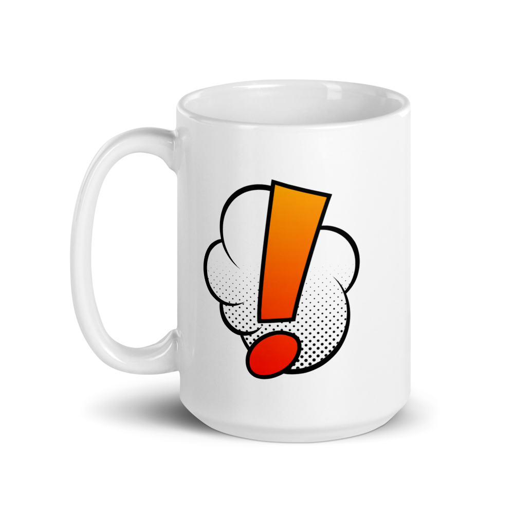 White glossy "WORK" mug