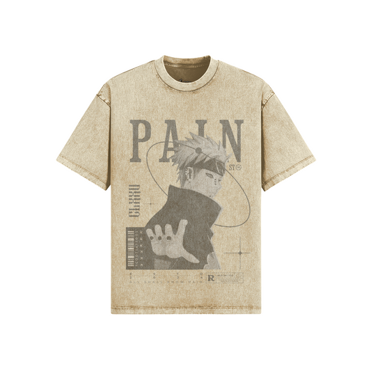 Pain Oversized Acid Wash T- Shirt